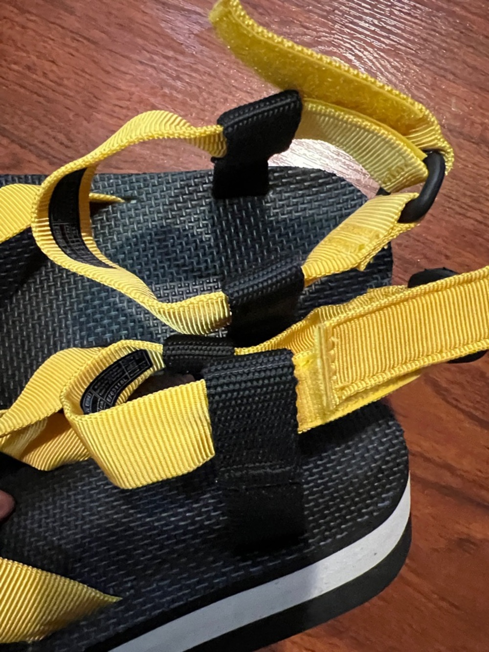 Teva Black Sandals with Yellow Straps - Picture 11 of 11